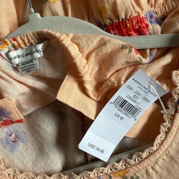 American Eagle Outfitters Peach Ruffled Tiered sleeveless Top Size M - Picture 10 of 11